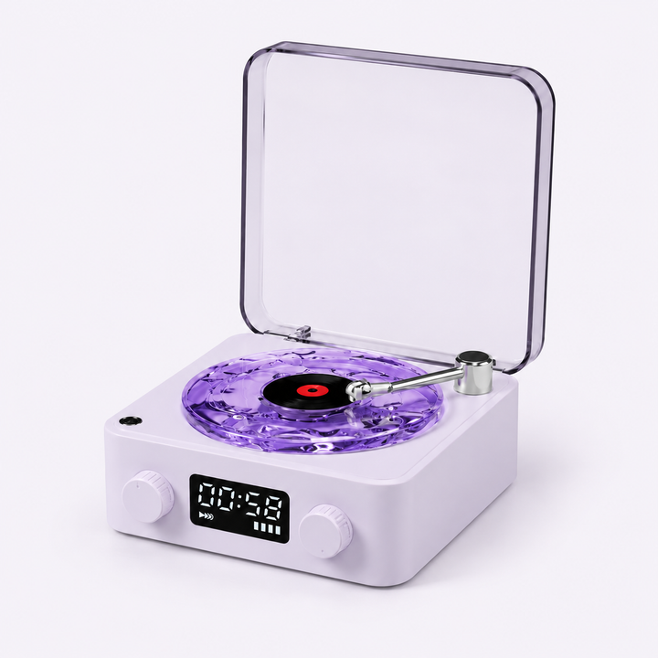 VinylWave Retro Wave speaker in Purple — studio view